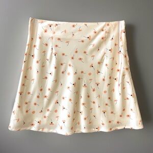 Princess Polly Mini Slip Skirt Yellow Orange Floral Lined Y2K